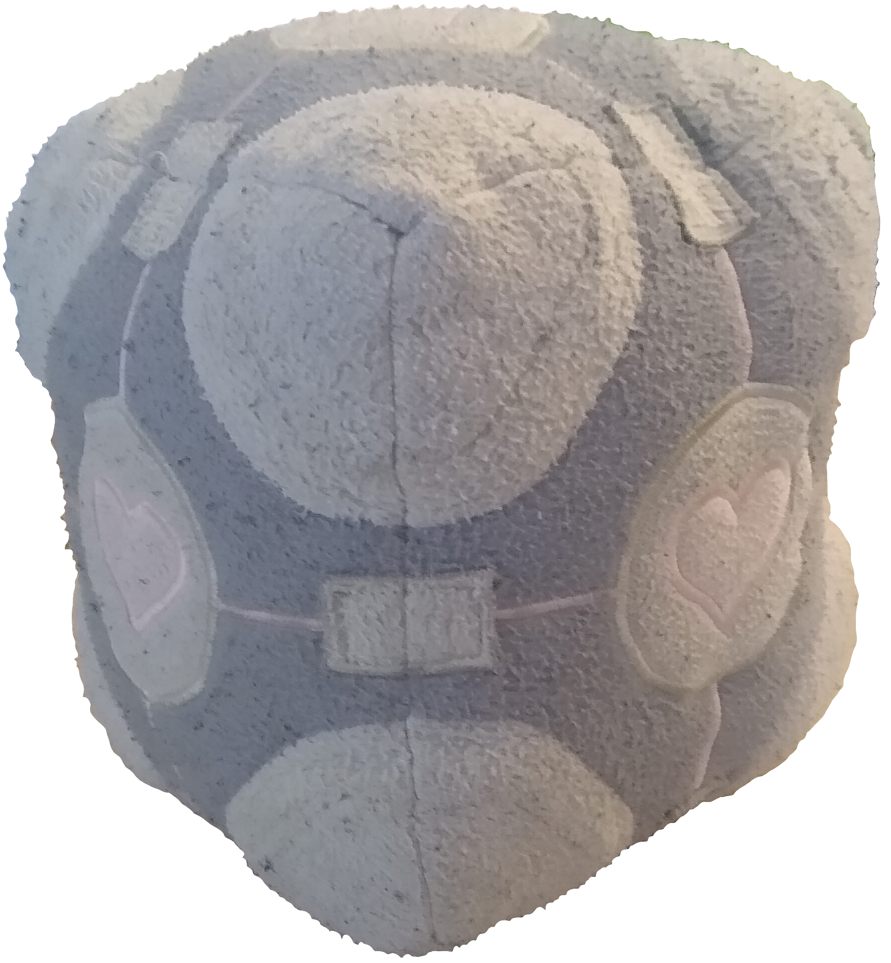 Plushie of a companion cube from Portal.
