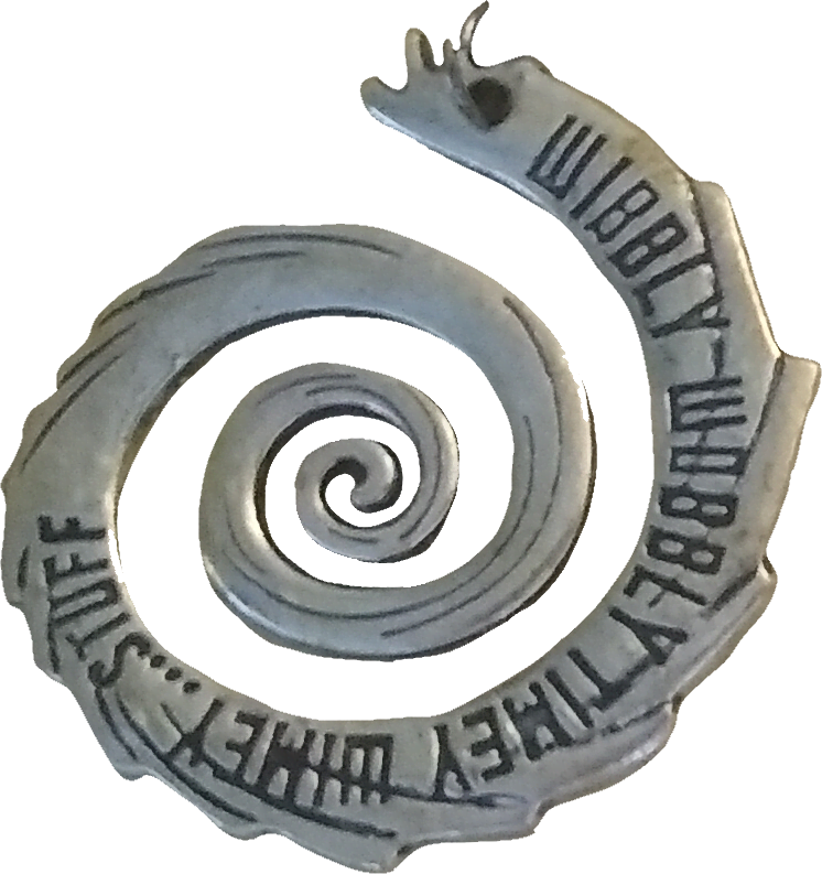 swirl necklace charm with words on it