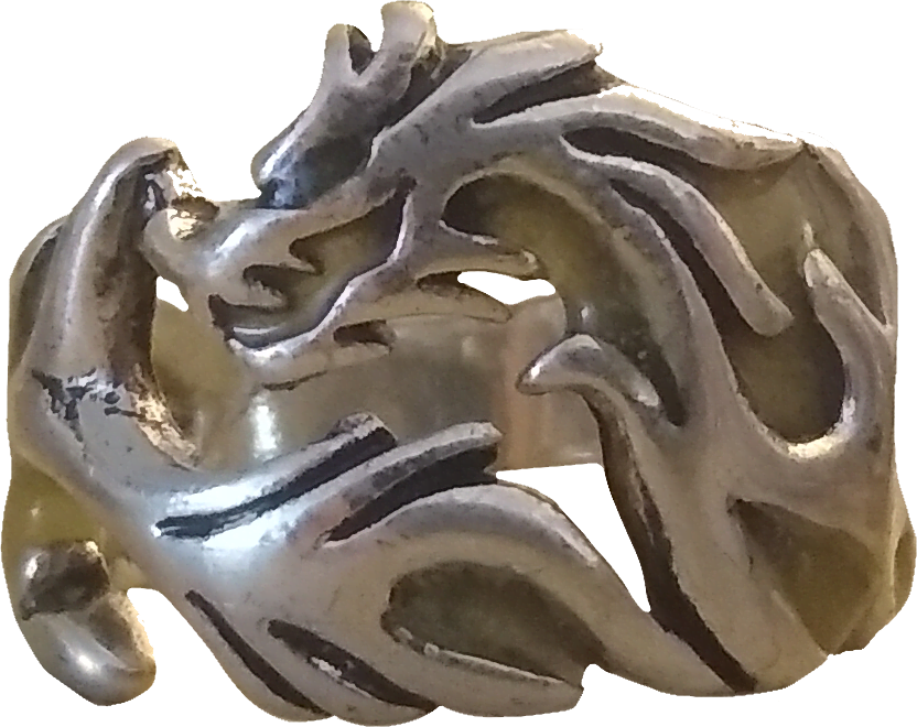 a ring designed to look like a dragon curls around the finger